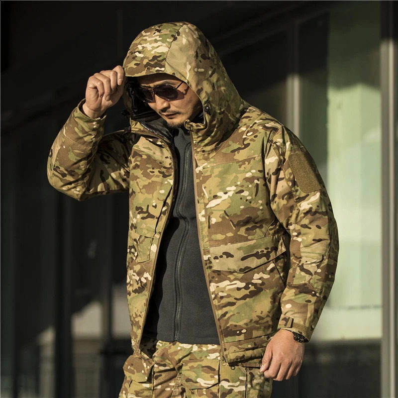 Winter Parkas mens tactical jacket heated military keeps warm hooded windproof multi cam thermal camouflage clothing 240822