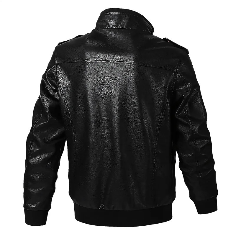 MA-1 Air Force Pilot Leather Jacket Mens Spring and Autumn Windproof Waterproof Motorcycle Riding Suit Casual Retro Work Top 240822