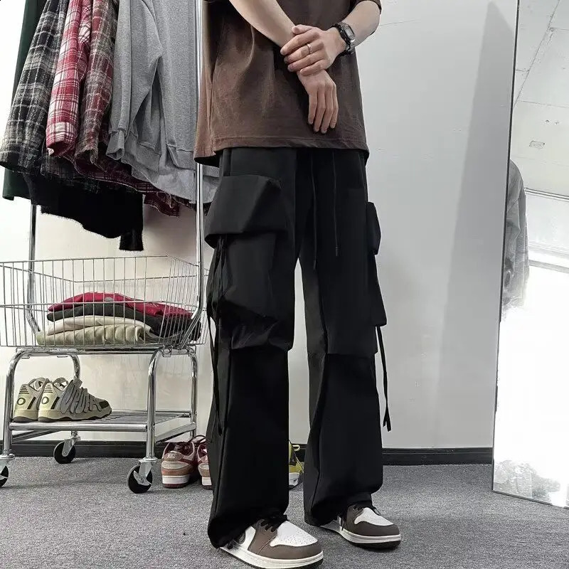 Mens Spring Fashion Casual Umbrella Pants Straight Pipe Student Work Pantalones Hombre 240823
