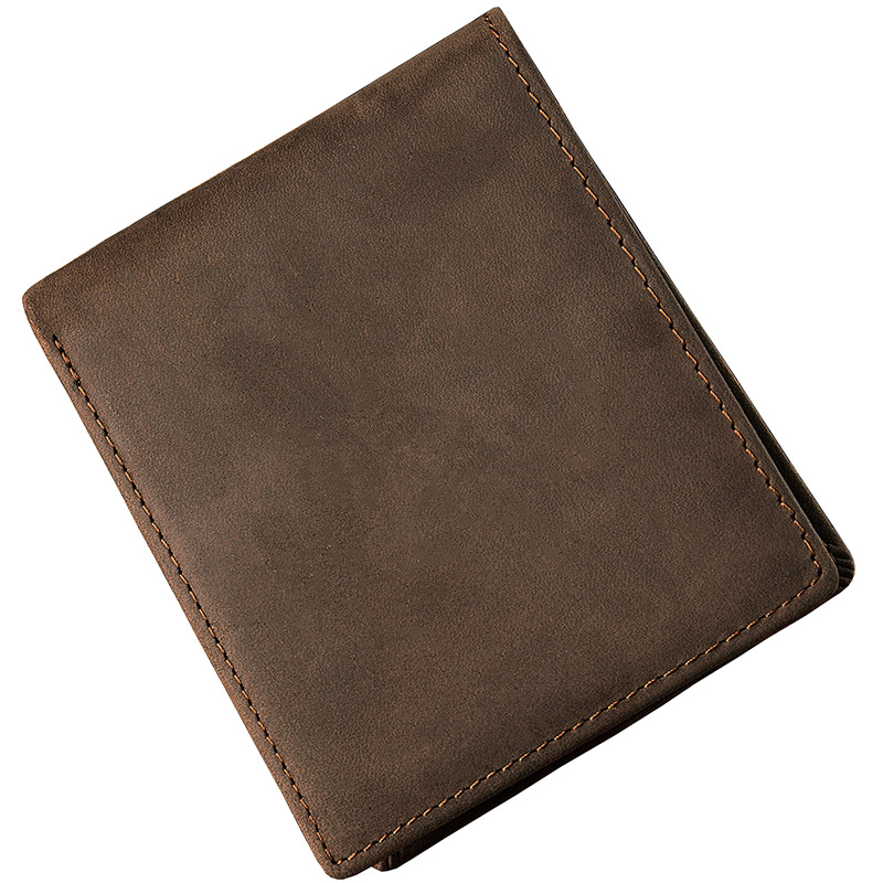 Wallets Vintage Men's Genuine Leather Wallet with Money Clip - Short Boutique Design Cowhide Card Bag