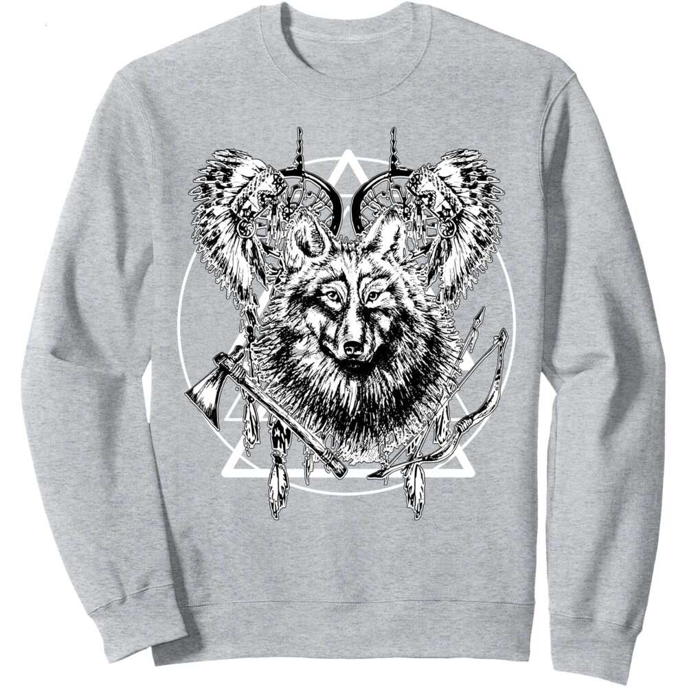 Long Sleeve Shirts for Men sweatshirt The Mountain Warrior Wolf, Woes Lover Gift Sweatshirt T shirt Tee Streetwear Casual tops clothes