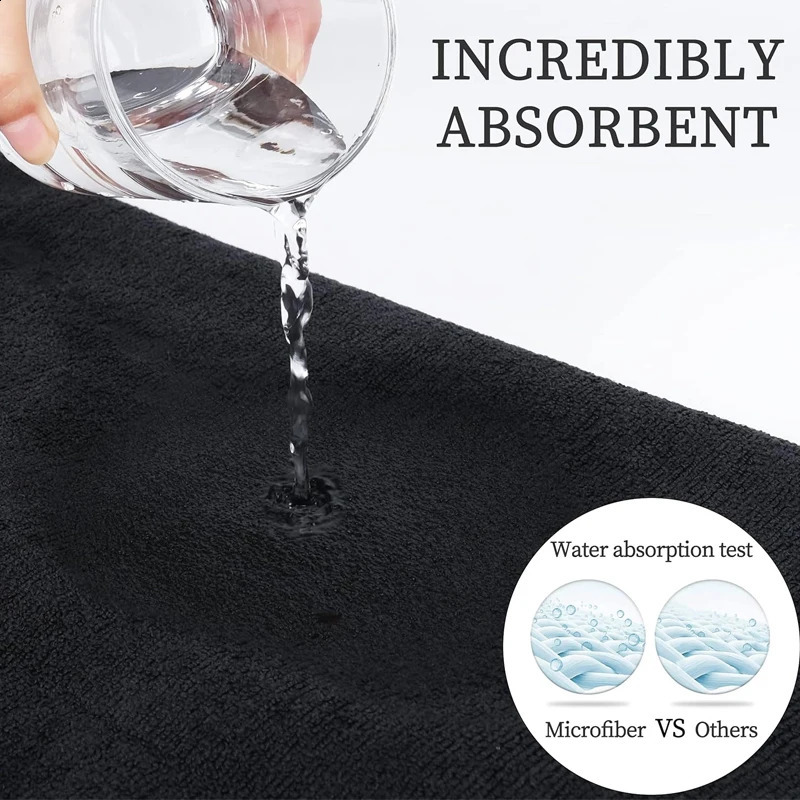 52 Pcs Microfiber Salon Towels Black for Hair Stylist Bleach Proof Towel home el beauty salon 240822