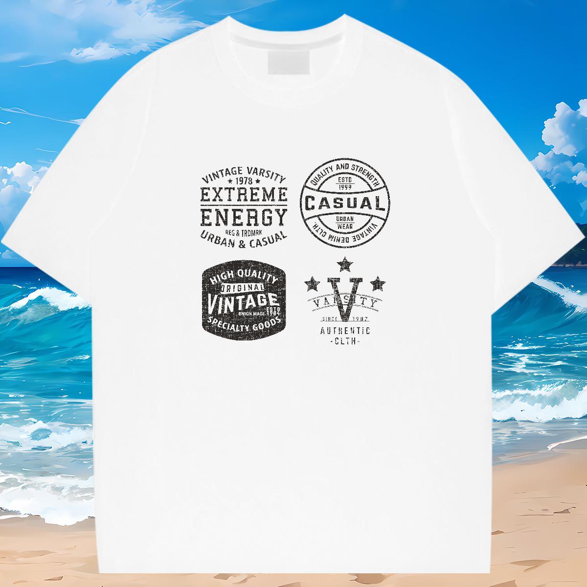 Comfortable Mens T Shirts 230g 100% Cotton letter Street wear Hip Hop White Plus Size Crew Neck Men Tshirts Fashion New Tops Shirt