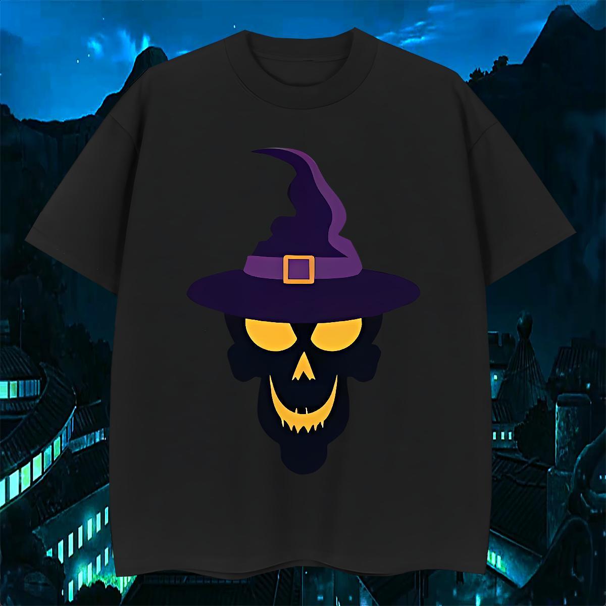 Loose Fit T shirt 230g Pure Cotton skull Home Outdoor Anime Short Sleeve O-Neck Men Tees Casual New Tees Shirts