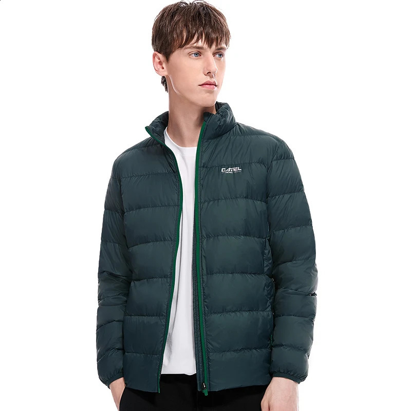 Jinjin satin outdoor down jacket womens winter windproof and warm mens lightweight standing clothing 240822