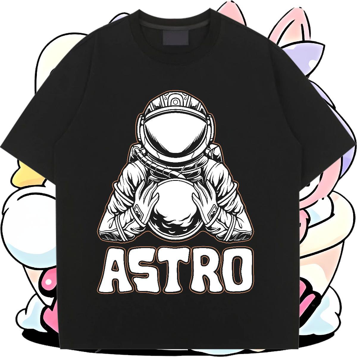 Lady Women Tees 230g 100% Cotton universe Sports Casual T Shirts Women Breathable Crew Neck Anime Oversized Tshirts
