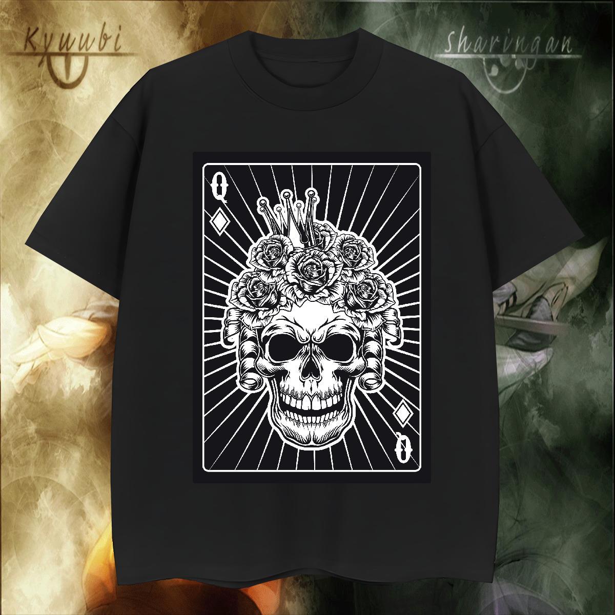 Brand Man T Shirts 230g Cotton skull Hip Hop Street Asian Size O Neck Short Sleeves Tshirt for Man Woman 2024 Summer Top Tees