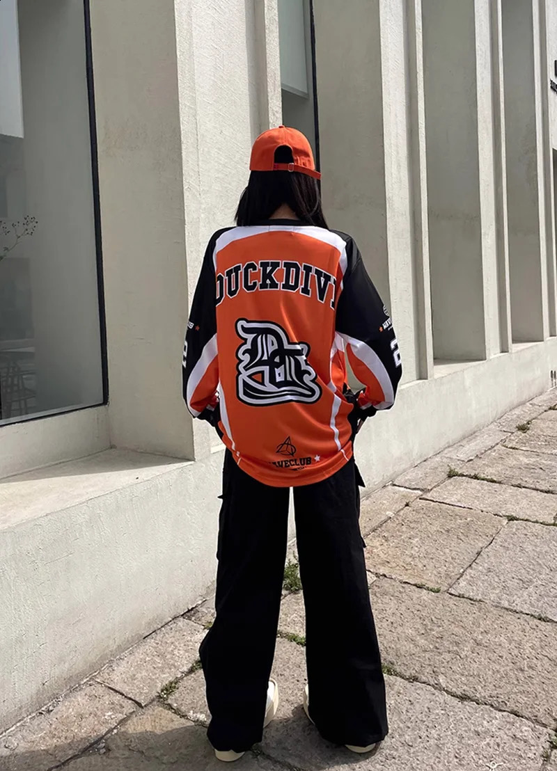 Unisex BIokecore Orange Oversized Long Sleeve For Men Women Hip Hop T-Shirts American Retro Dance Tee Hoodie Sweatshirt 240823