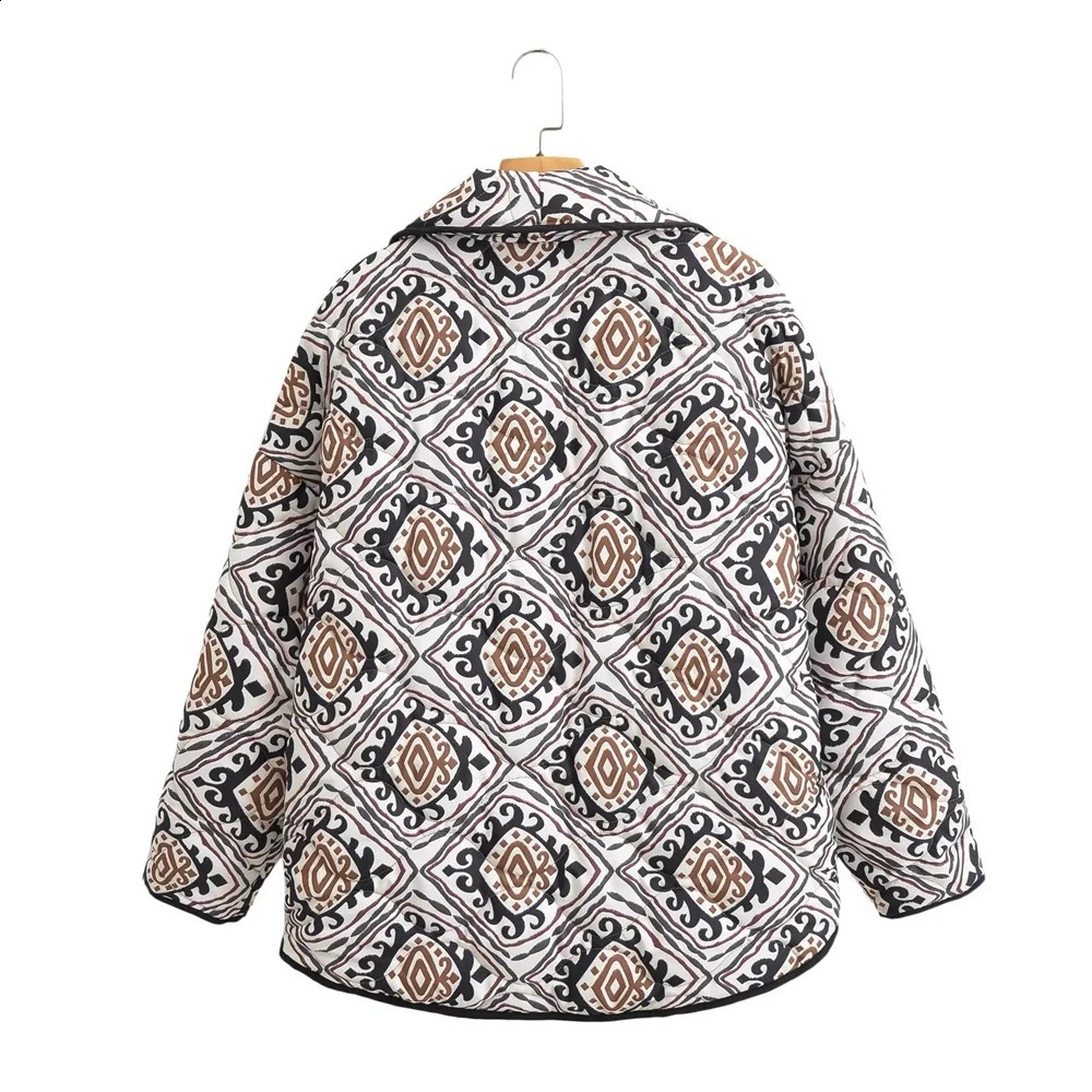 UNIZERA AutumnWinter Product Womens Fashion Casual Edition Printed Loose Cotton Cardigan Coat 240823
