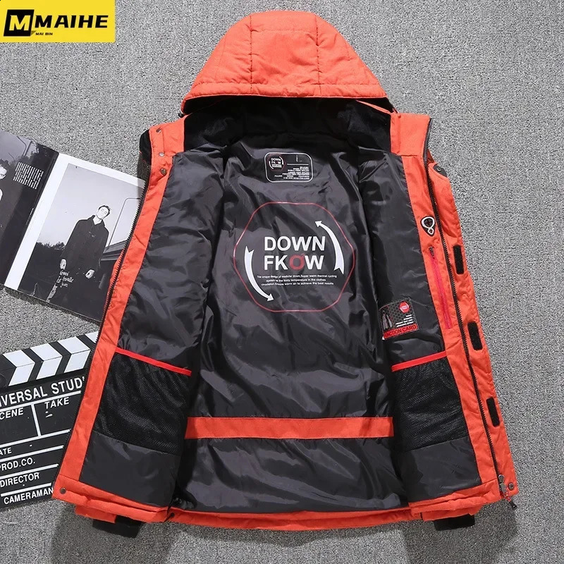 20 degree winter mens white duck down jacket thick coat hooded windproof vest 240822