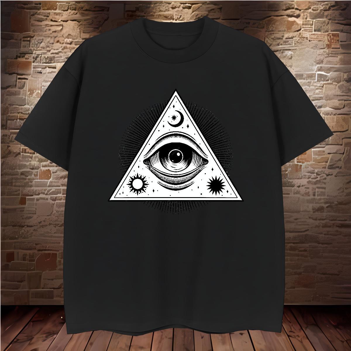 Free Shipping T shirt 230g Pure Cotton eye of the devil Beach Cartoon Printing L-4XL Round Neck Short Sleeve Tshirt for Man Woman DIY Customized Tshir