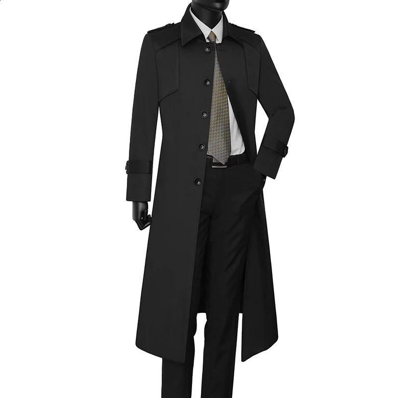 Arrival Suepr Large Mens Windbreaker Coat Single Breasted Fashion Casual Winter Long Knee Length Youth Plus Size S-8XL 9XL 240822