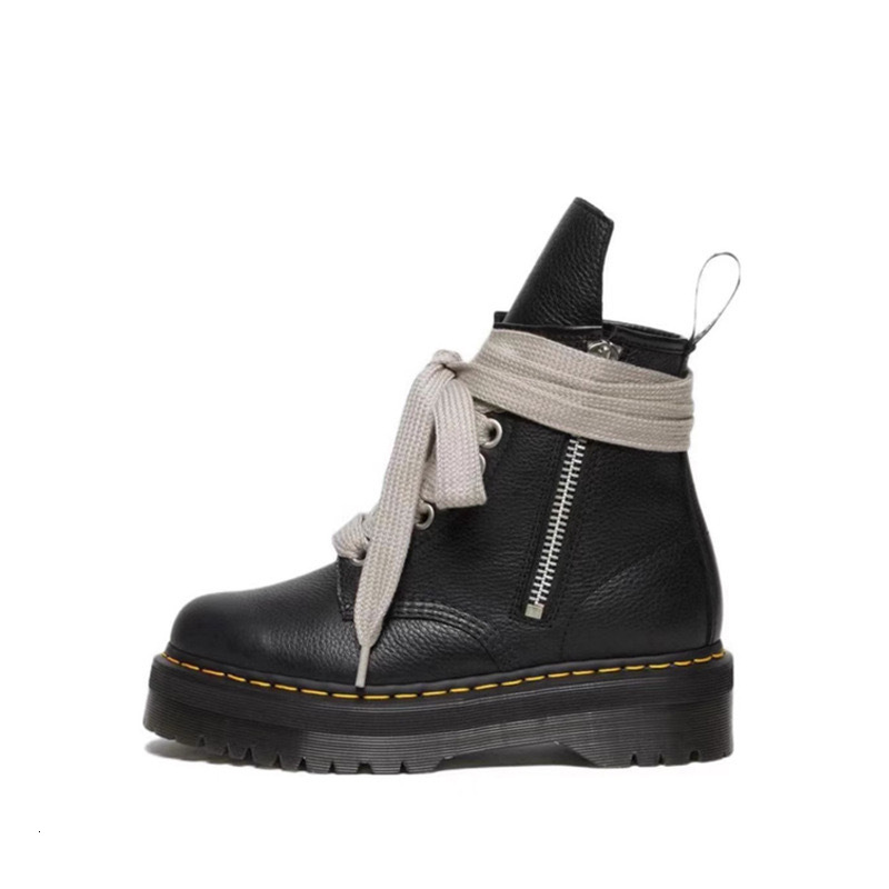 ddmytiger Cowhide Version Strap Round Toe Genuine Leather Martin For Women Thick Soled Midsole Handsome Motorcycle Boots Workwear S OUTDOOR ddmythur