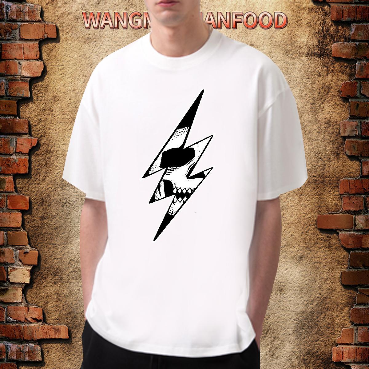 High Quality Men T Shirts 230g Pure Cotton skull Hip Hop Street Black Oversized Round Neck Short Sleeve Men Tshirts Custom Tees