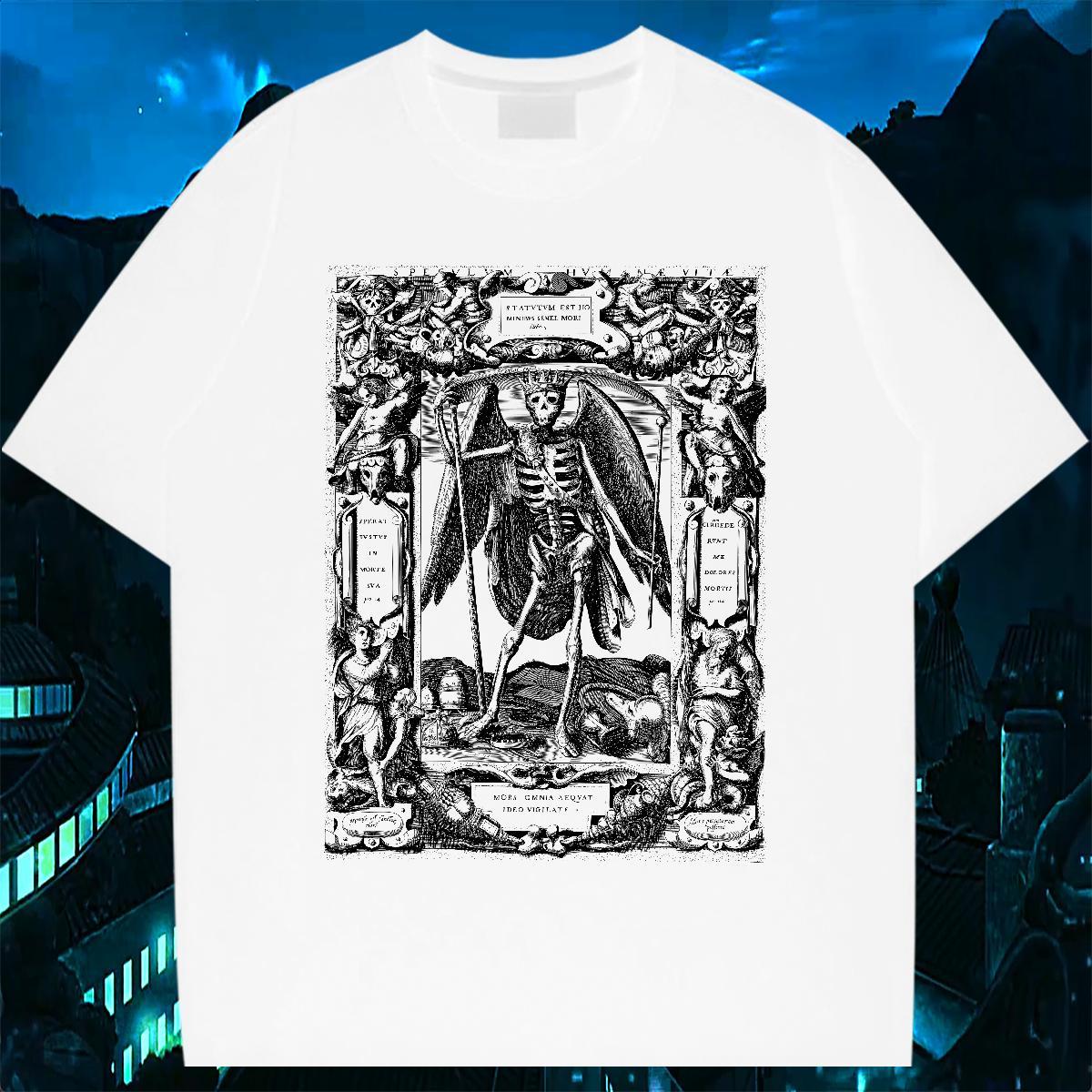 Wholesale Men T Shirts 230g Cotton skull Daily Wear Plus Size Custom Breathable Short Sleeve Tshirt for Man Woman 2024 Designer Tee Shirt