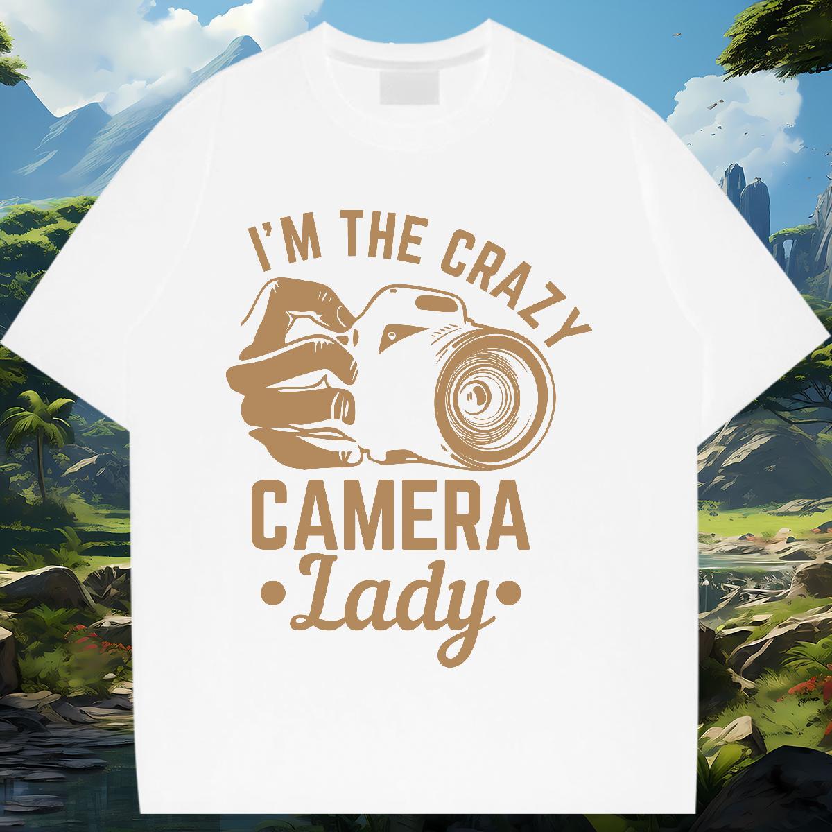 Unisex Tshirt for Man Woman 230g 100% Cotton camera Casual Sport T Shirt For Woman Round Neck Short Sleeve Custom Printing Tops Tees