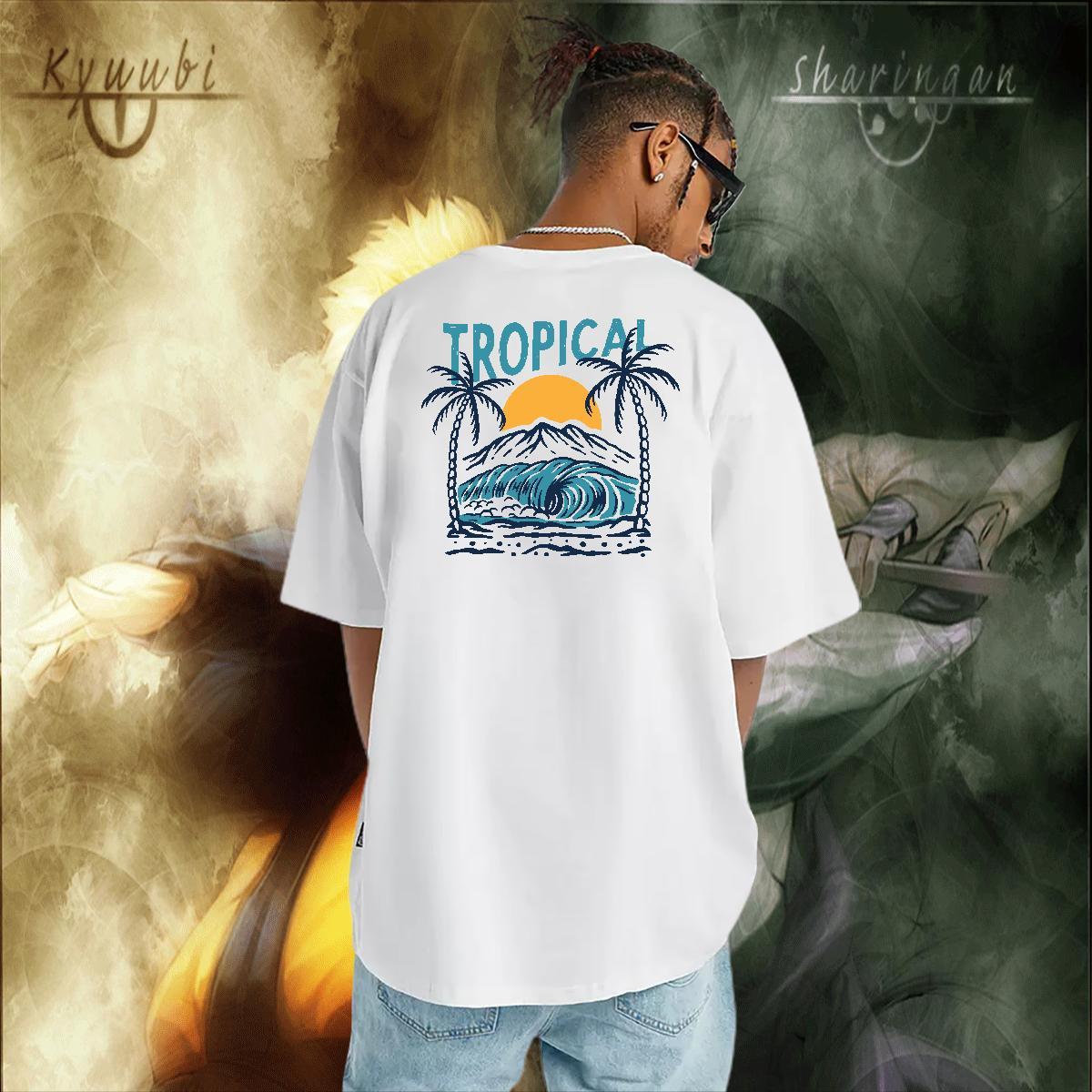Loose Fit T-Shirts for Men 230g Cotton mountains Casual Custom Printed Breathable Short Sleeve Mens Tshirts New Designer Tops Shirt