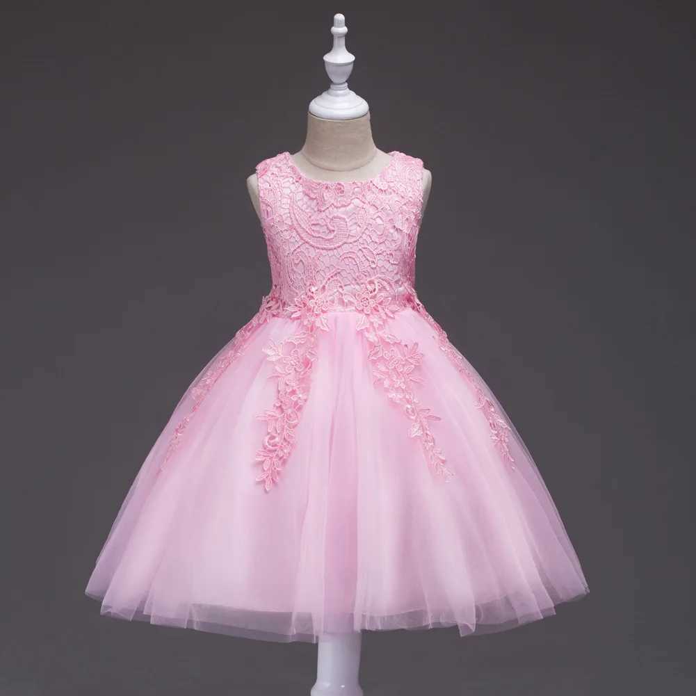 2018 Childrens Bridal Embroidery Wedding Luxury Graduation Party Girls Birthday Dress W240823