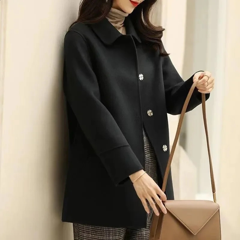 High-End Woolen Jacket Womens Long Section Spring Autumn Winter Outwear Korean Casual Short Wool Coat Female Tops 240822