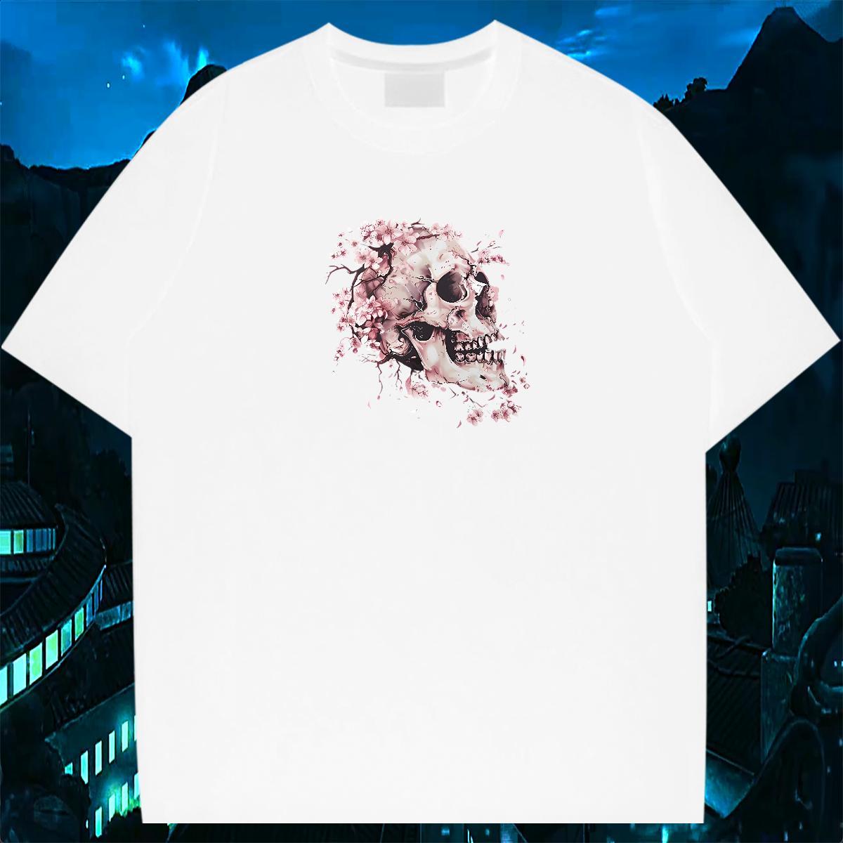 Cool Design Mens T Shirts 100% Cotton 230g flower Sports Casual DIY Anime O Neck Short Sleeves Men Tshirts Free Shipping Clothings
