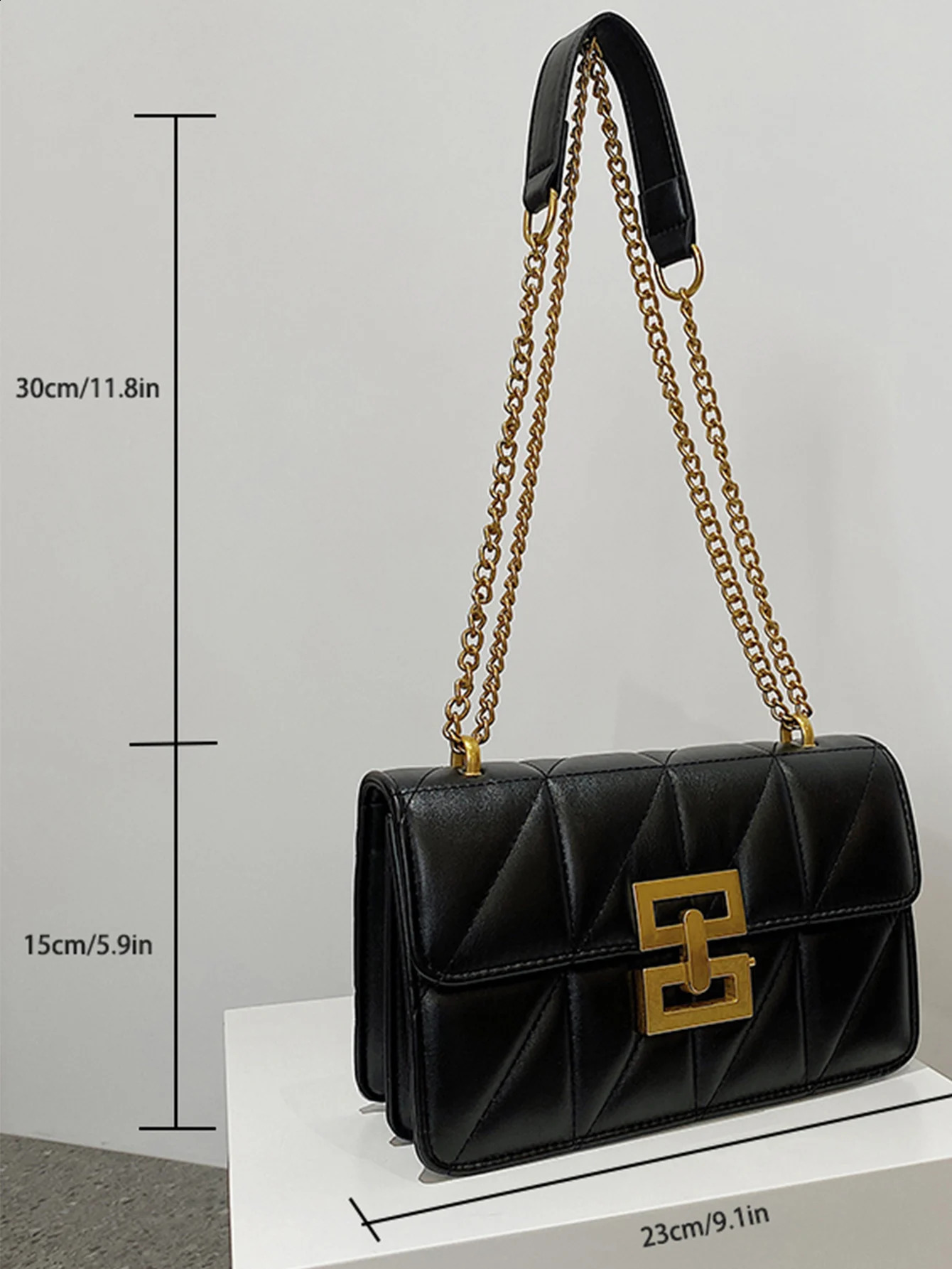 DiamondShaped Embossed Fashion Chain For Female s With One Shoulder Messenger Bag 240906