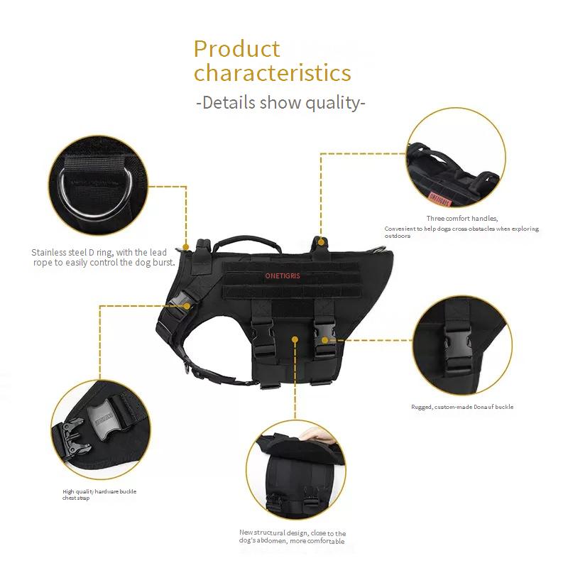 Strap K9 Tactical Traction Rope Vest Type Medium Large Chest Back Walking Dog pet collars collar designer dog harness