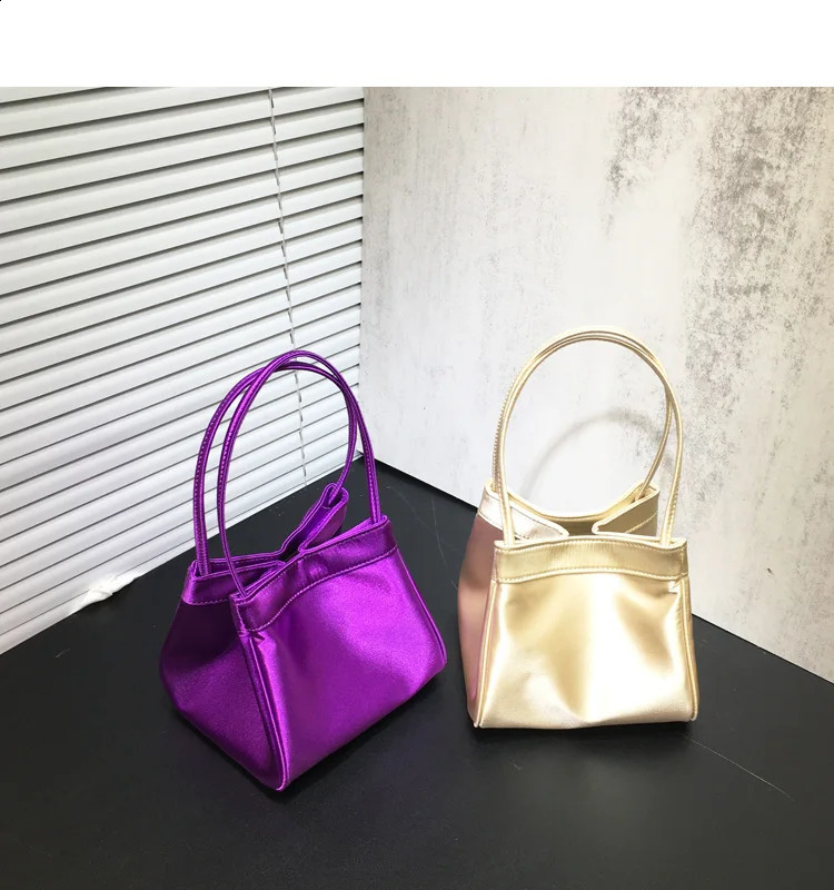 Womens Top Handle Bottom Bucket Bag PurpleBlackGoldRose Red Handbag for Party Night Shoulder 240823