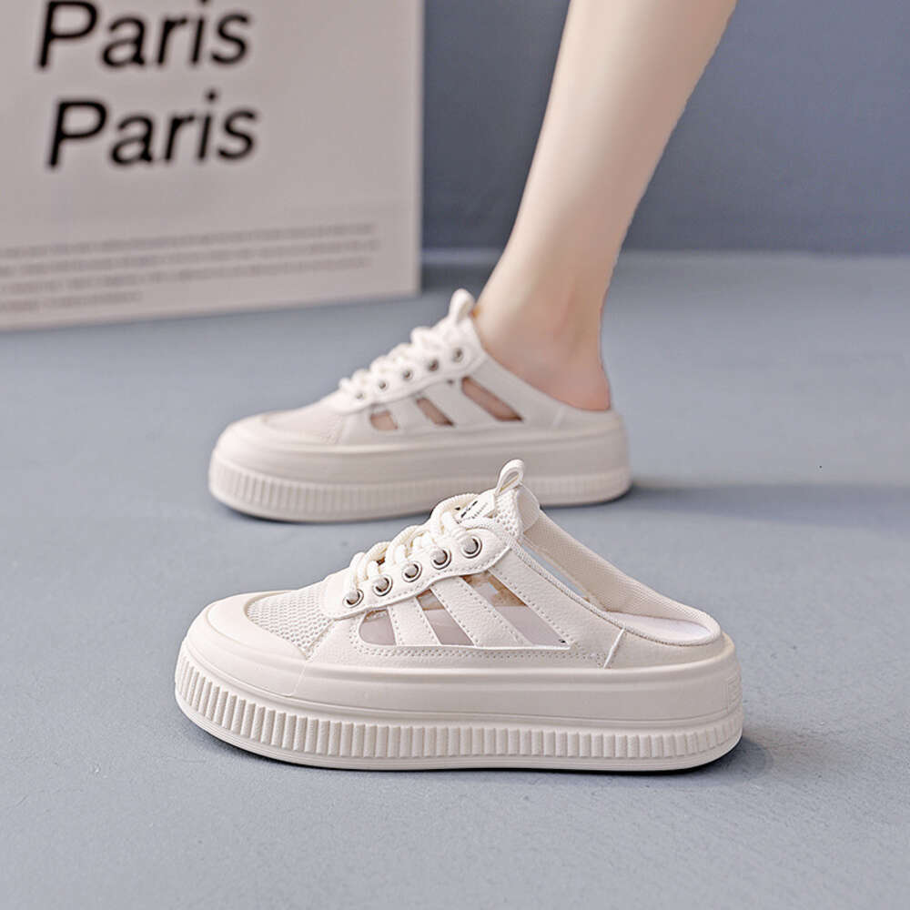 Ddmysports Women S Shoes Feel Like Stepping On Poop Wrapped In Half Slippers Summer New Hollow Mesh Single Cool For Women X Q OUTDOOR