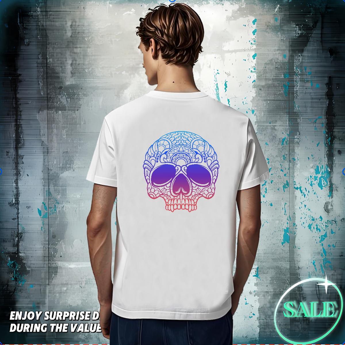 Soft T Shirt For Man 100% Cotton 230g skull Casual Daily Wear Plus Size Cartoon Breathable Short Sleeve Tshirt for Man Woman DIY Customized Tshirts