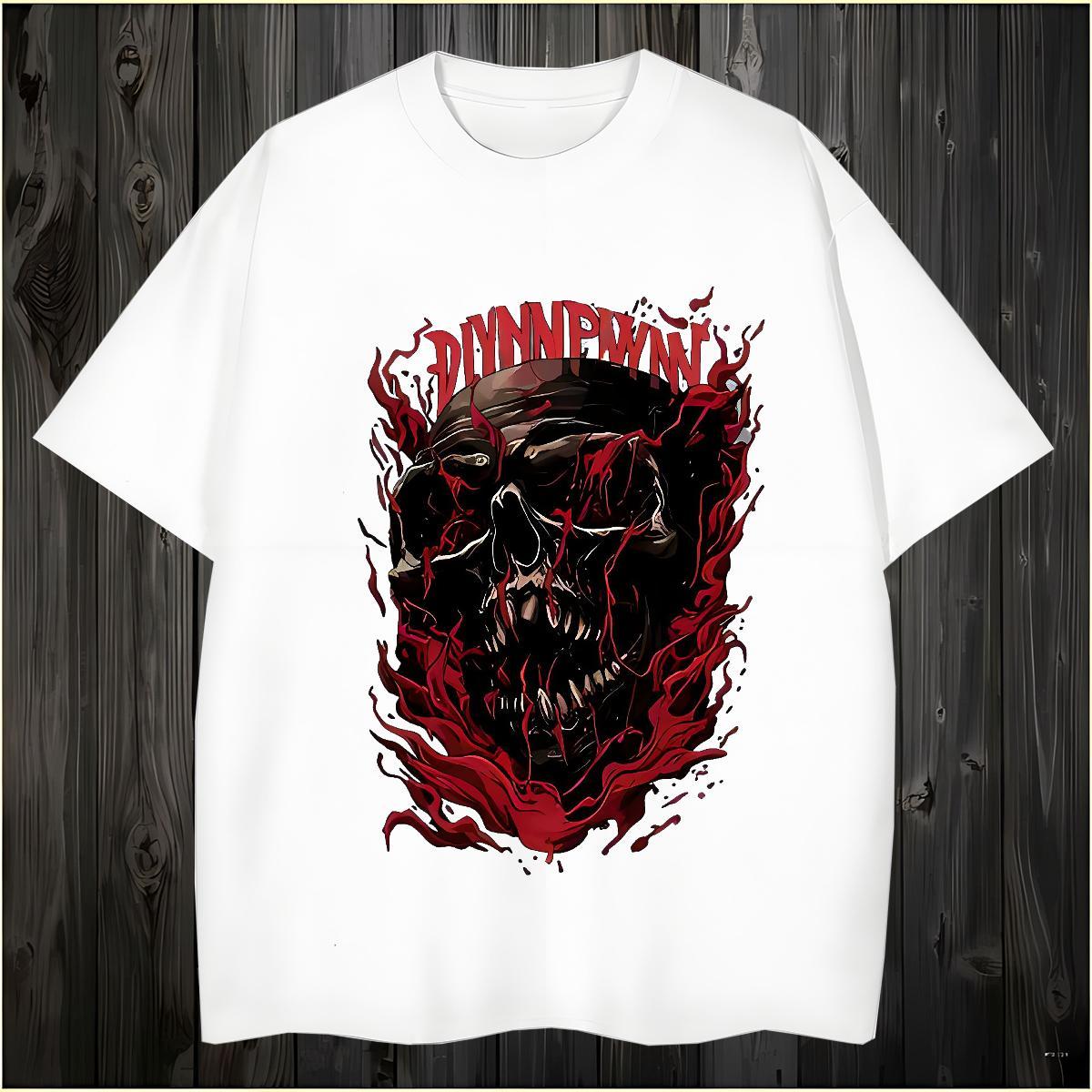 Loose T shirt 230g 100% Cotton skull Sports Casual Oversized Short Sleeve Soft Couples T Shirts Free Shipping Tees