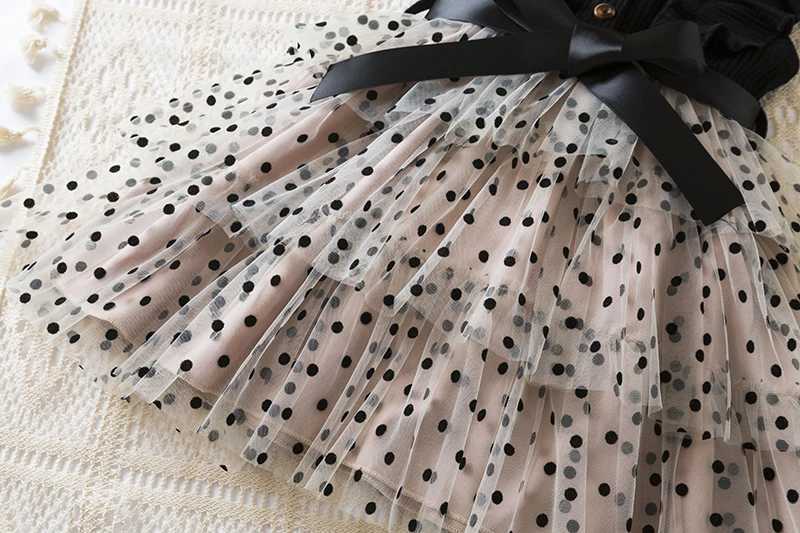 Polka polka dot summer dress 2024 little girl flight sleeve clothing mesh casual layered dress childrens birthday princess dress 1-6 years old W240823