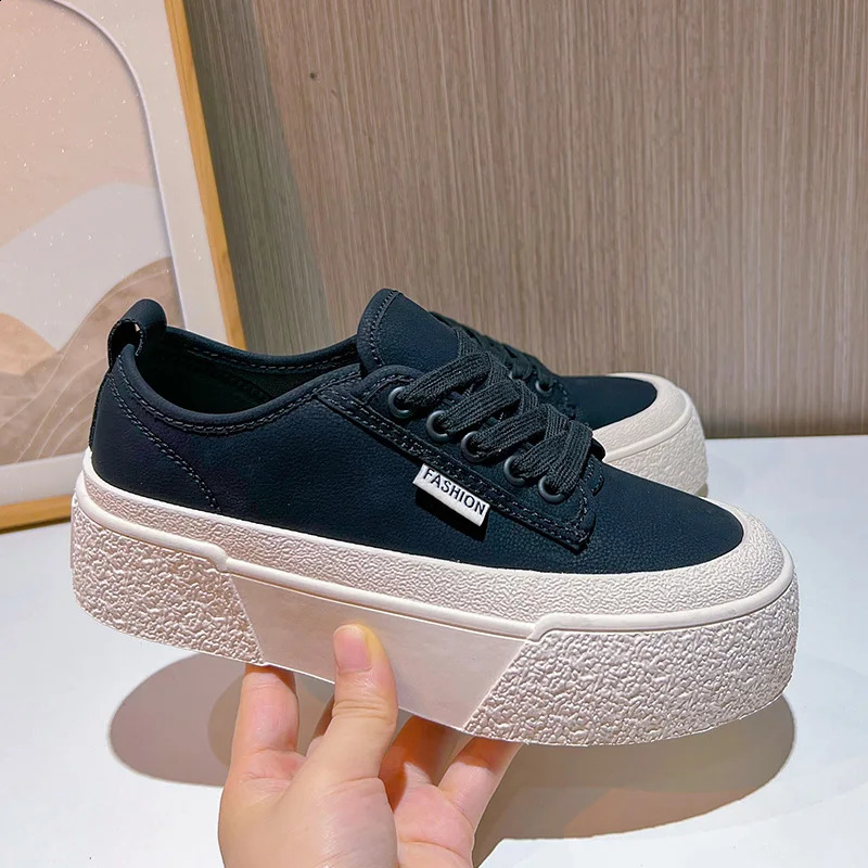 AIYUQI Womens Sports Shoes Genuine Leather Casual Lace Womens Sports Shoes Platform Board Shoes Womens Platform Shoes 240823