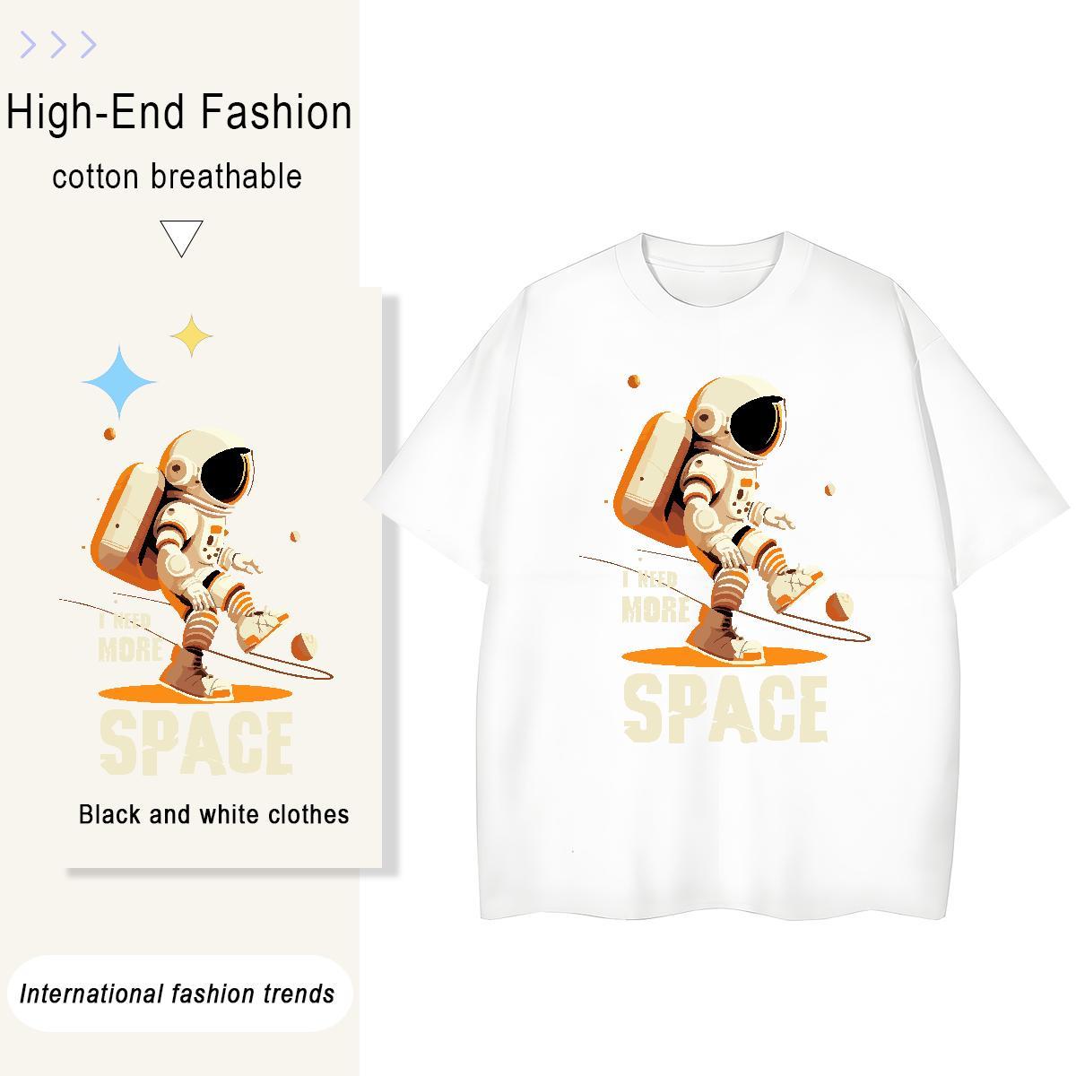 Popular Womens Tshirts 230g Pure Cotton universe Beach T Shirt For Woman Crew Neck Graphic Tops