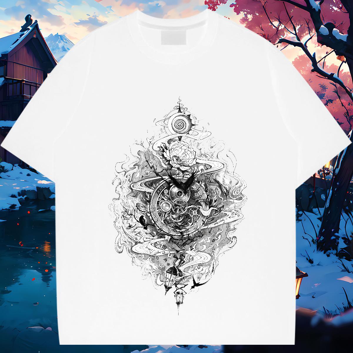 Brand Mens T Shirts 230g Pure Cotton eye of the devil Outdoor Custom Printed Breathable Crew Neck Men Tops Tees Classic Casual Tops Shirt