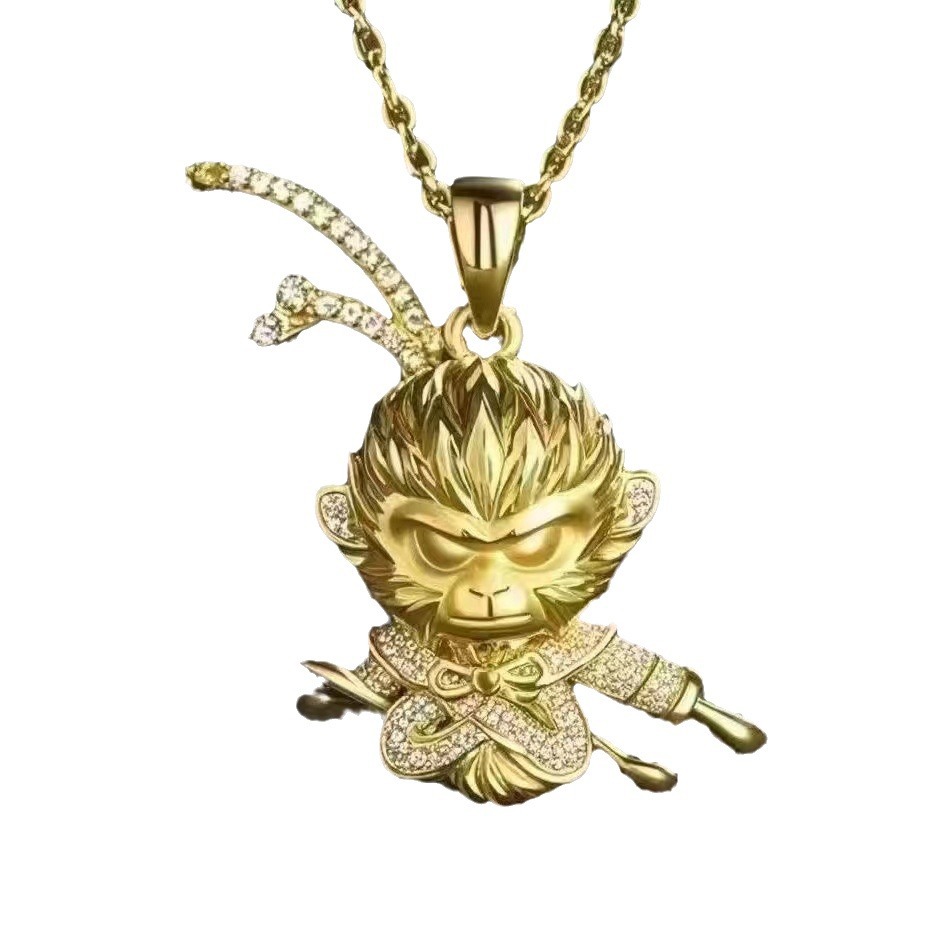 New Black Myth Wukong pendant necklace game designer Necklace Traditional Chinese Monkey Pendant for Jewelry Lovers Hip hop Men's and Women'