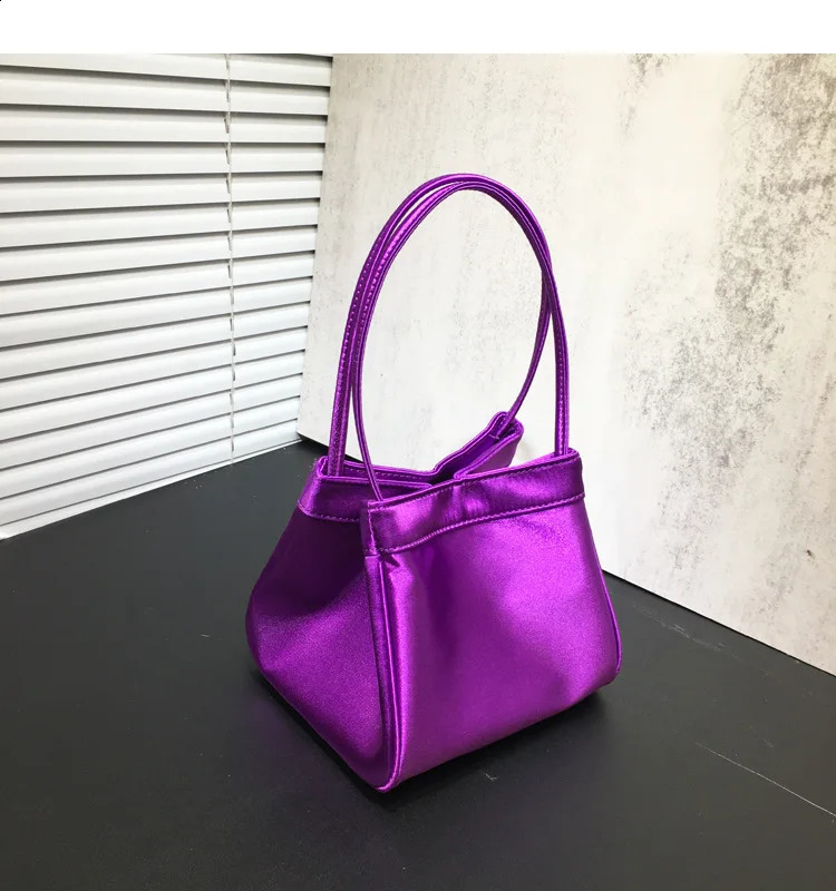 Womens Top Handle Bottom Bucket Bag PurpleBlackGoldRose Red Handbag for Party Night Shoulder 240823