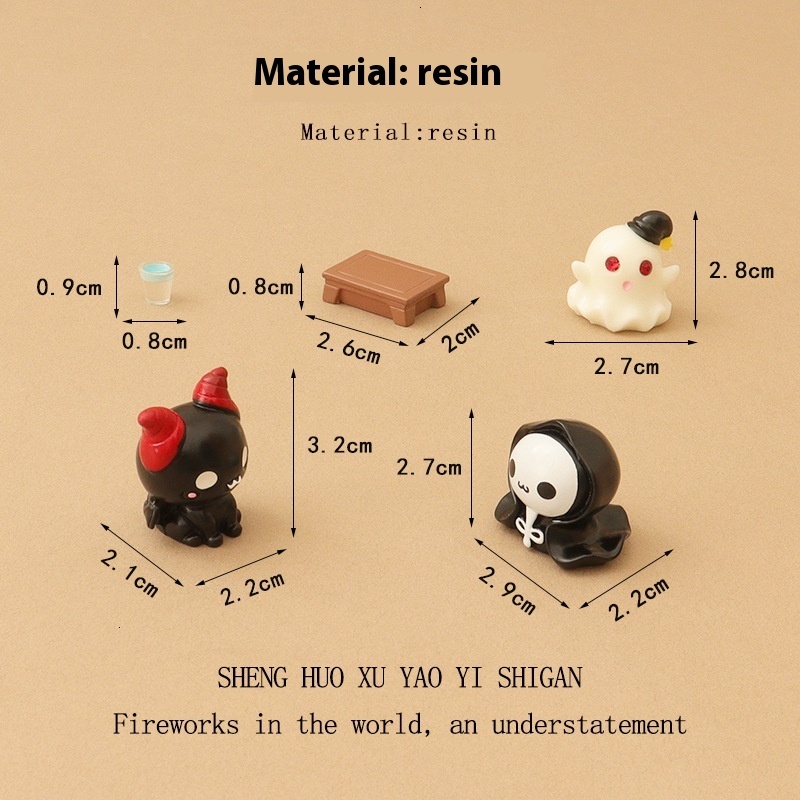 Adorable Ins Mini Halloween Ornaments - Unique Ghost-themed Table Top Decoration Kits
