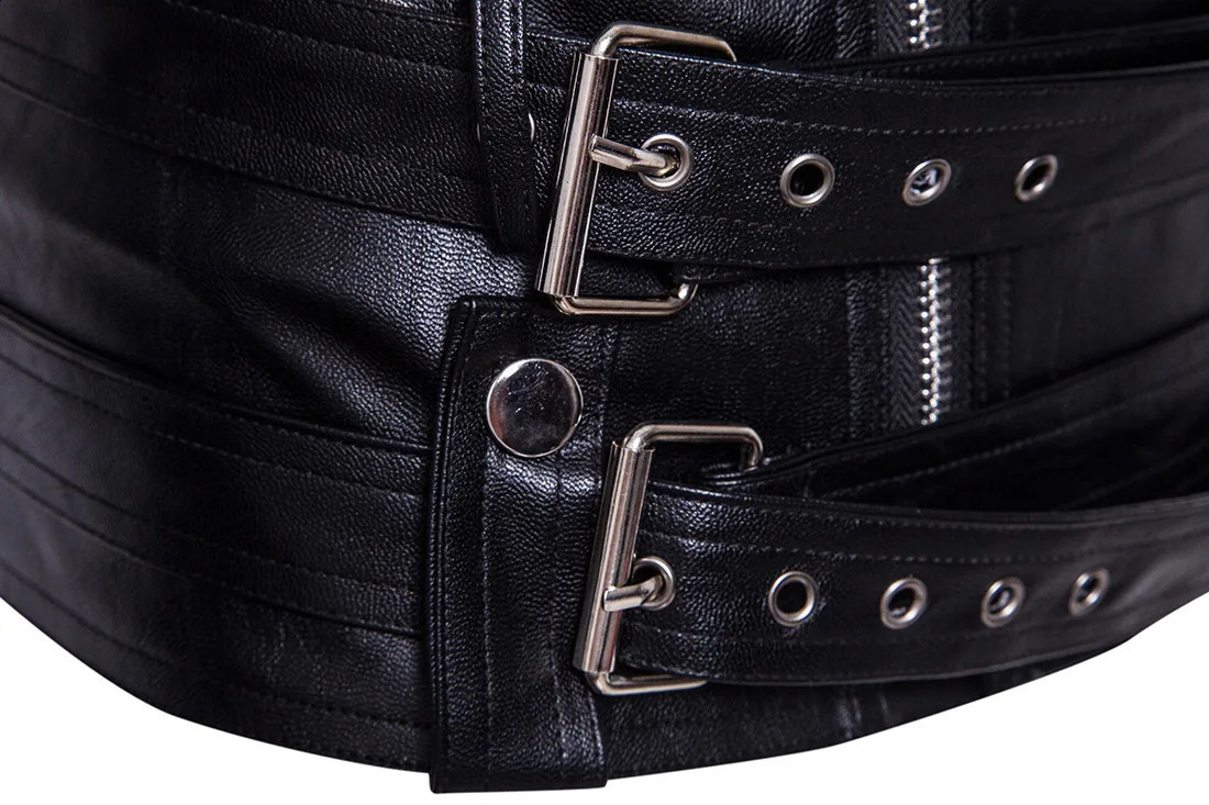 Motorcycle Slim Mens Leather Jacket British Fashion mens solid color 240822