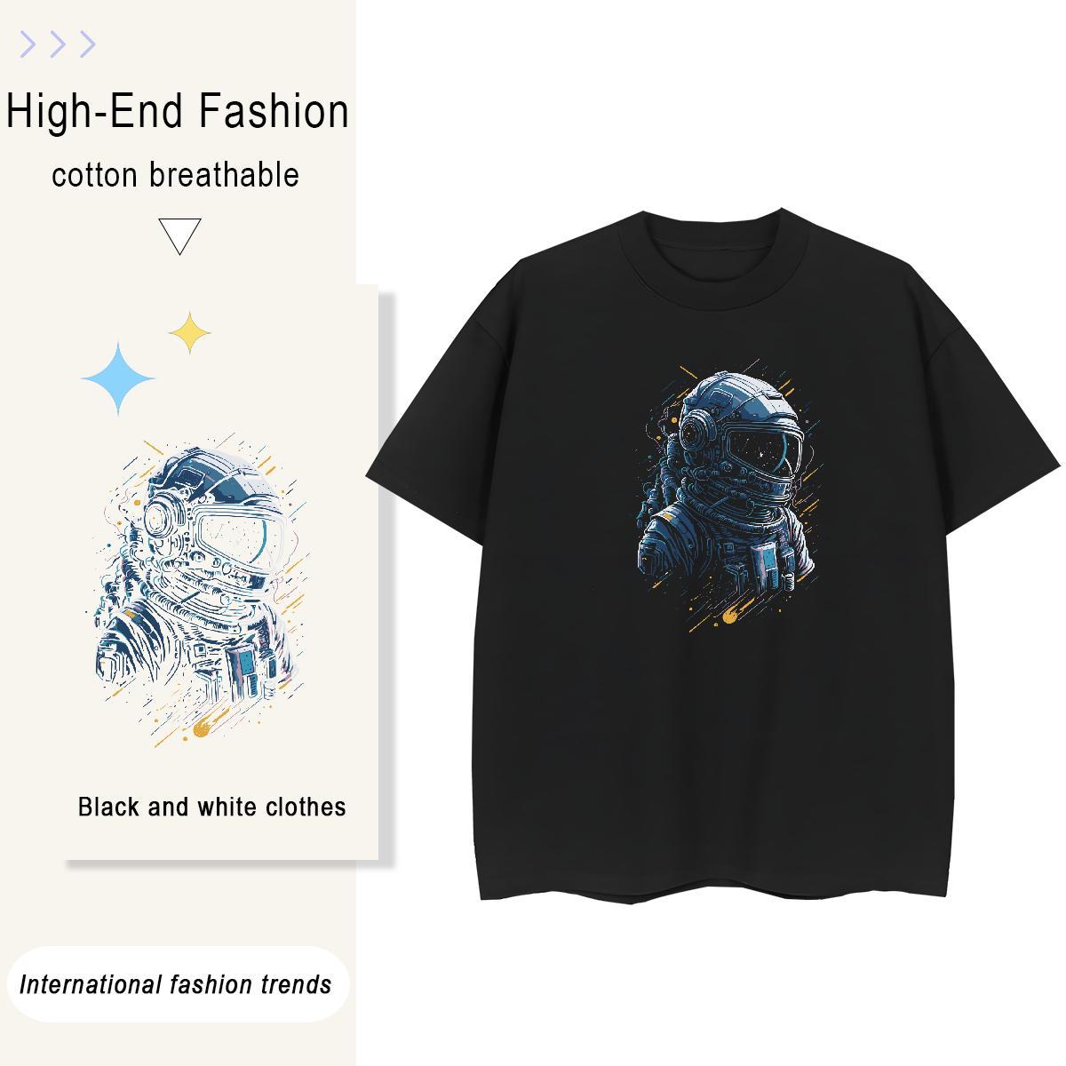 Wholesale Womens Tshirts 230g Cotton universe Sports Street Wear Womens T Shirts Crew Neck Breathable Anime Oversized Tops Tees