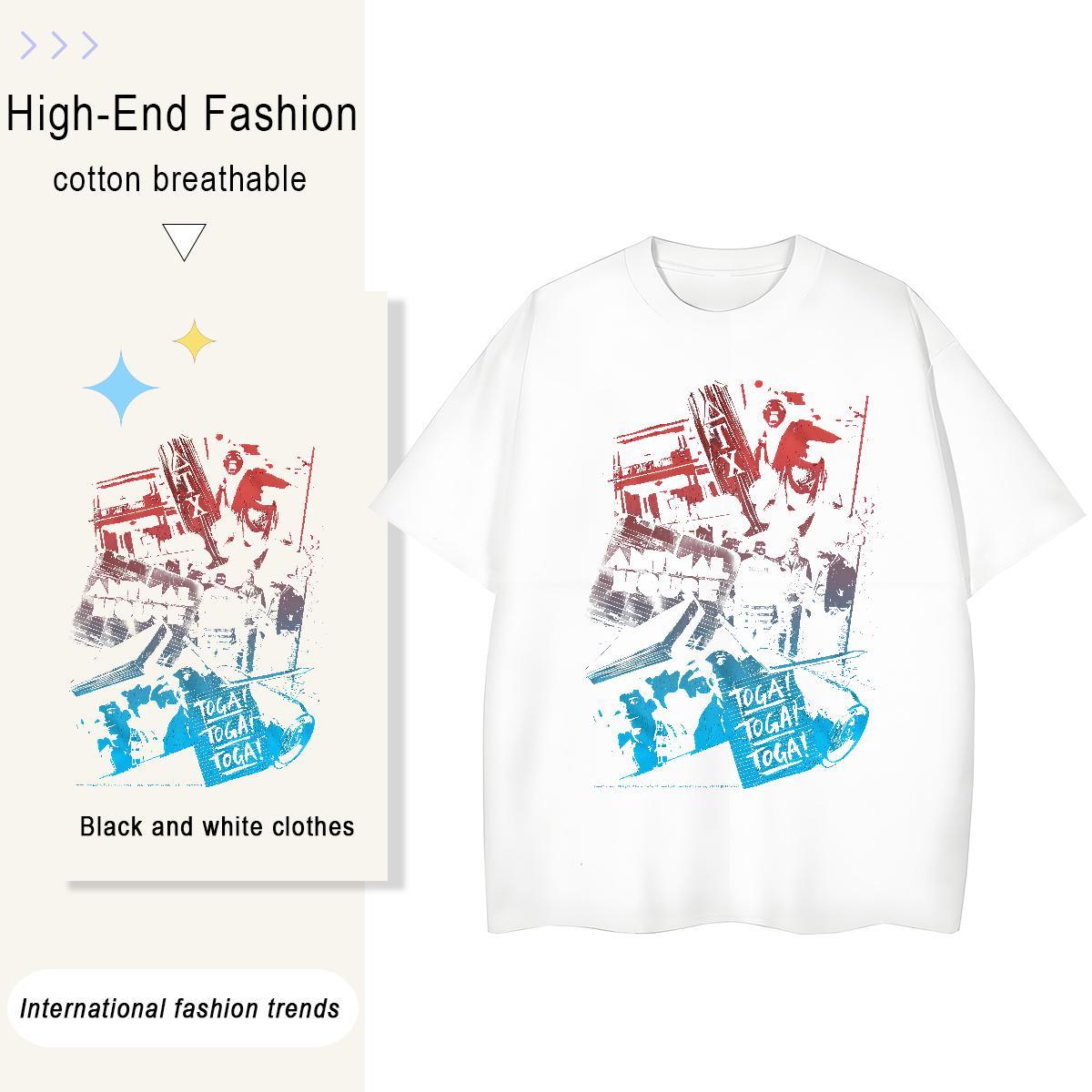 Unisex Couples T Shirts 230g Cotton scary Sports Street Wear T-Shirts for Women Comfortable Oversized Tees Shirts