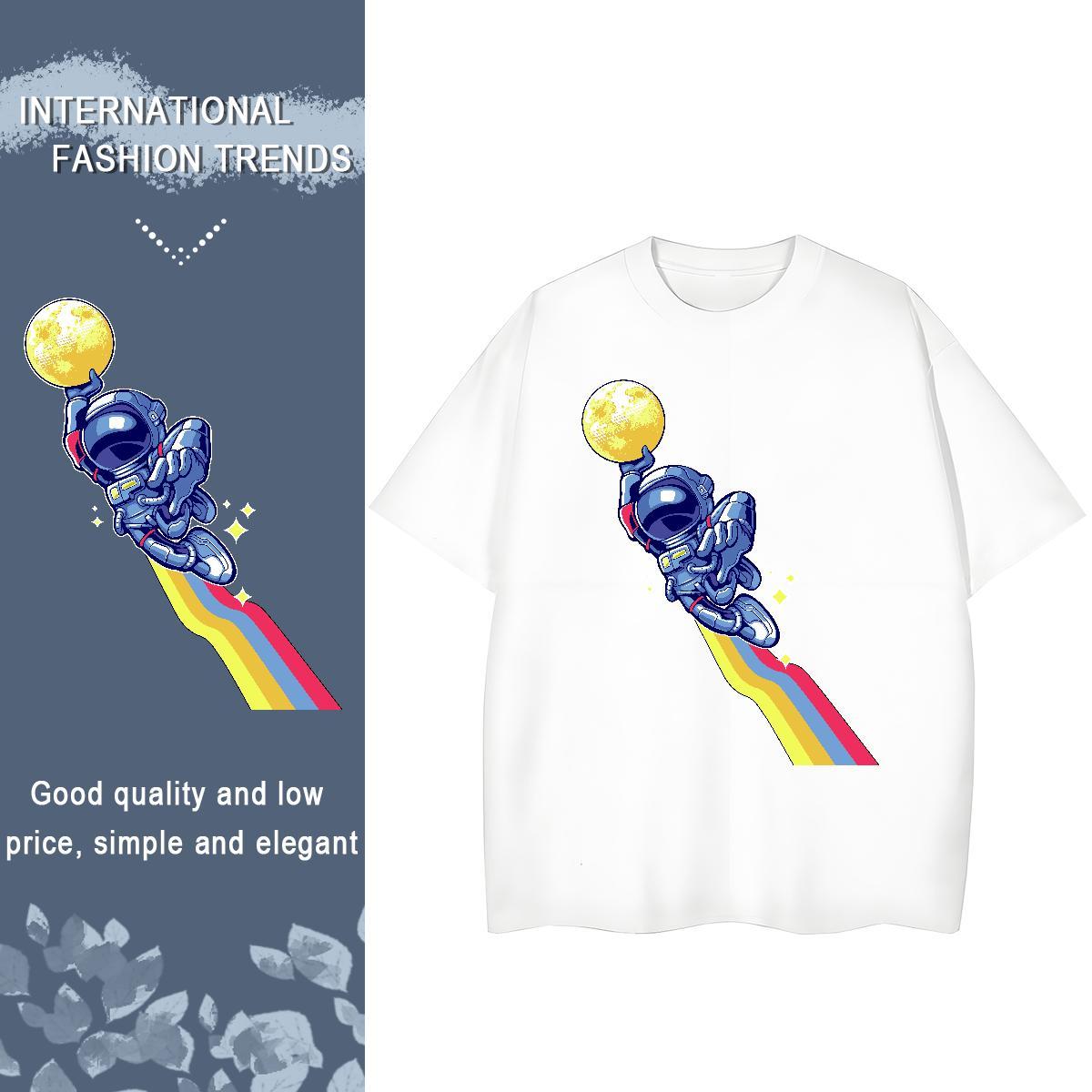 Wholesale Women Tshirts 230g Cotton universe Outdoor T Shirt For Woman Breathable Short Sleeve DIY Anime Printed Tops Tees