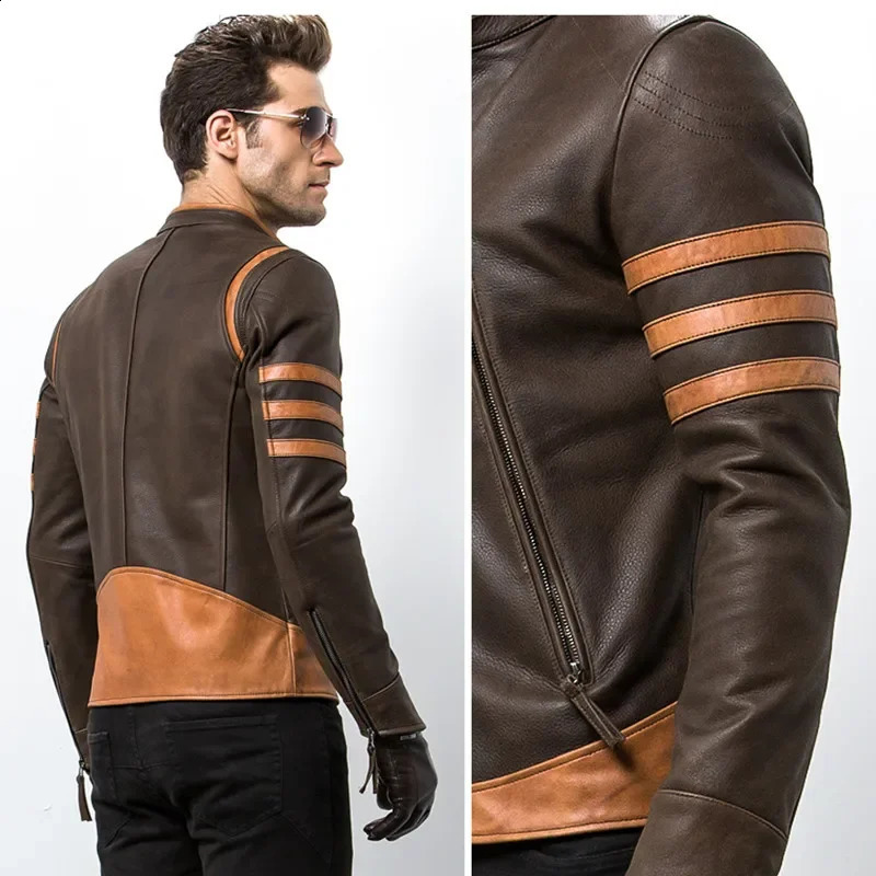 Autumn Mens Zipper Leather Jacket Casual PU Leather Locomotive Coat Bomber Jacket Slim Coats Plus Size 5XL-M 240822