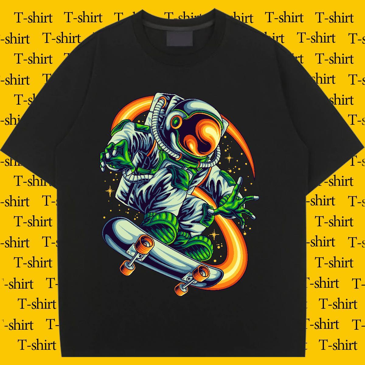 Loose fit Tshirt for Man Woman 230g Cotton universe Street Wear T Shirt For Woman Breathable Soft DIY Anime Printed Tee Shirt