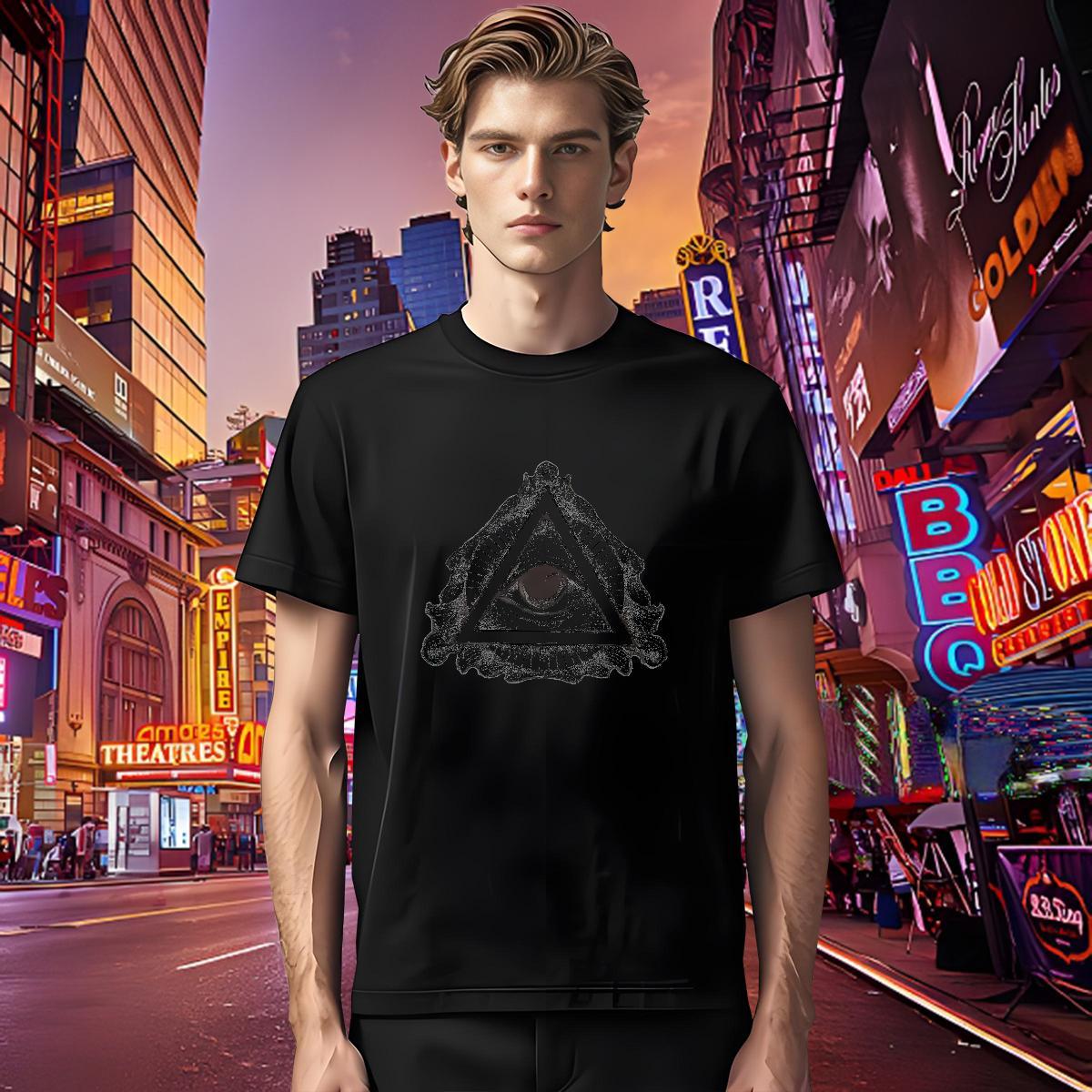 Cool Design T Shirts Men 100% Cotton 230g eye of the devil Home Outdoor Graphic Breathable Men Tops Tees Custom Tees Shirts