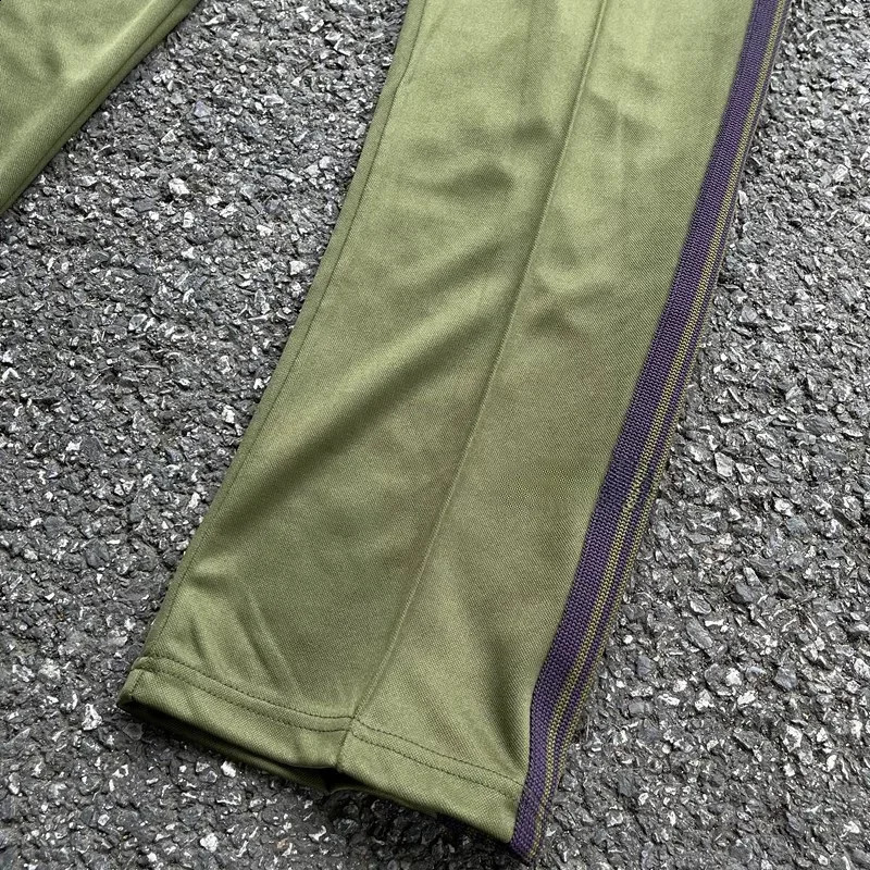 ss Olive Green Butterfly Embroidery Pants Men Women 1 1 Tags Jogger Drawstring Striped Pants Casual Straight Pants 240822