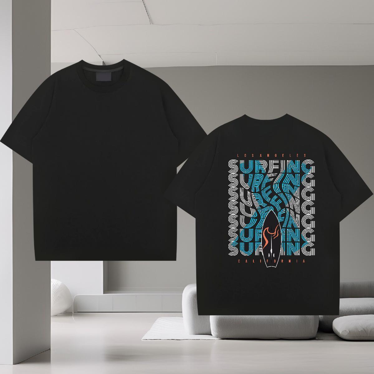 Comfortable T Shirt For Man 230g Cotton letter Street Cartoon Print Breathable Short Sleeve Men Tees Casual New Tops
