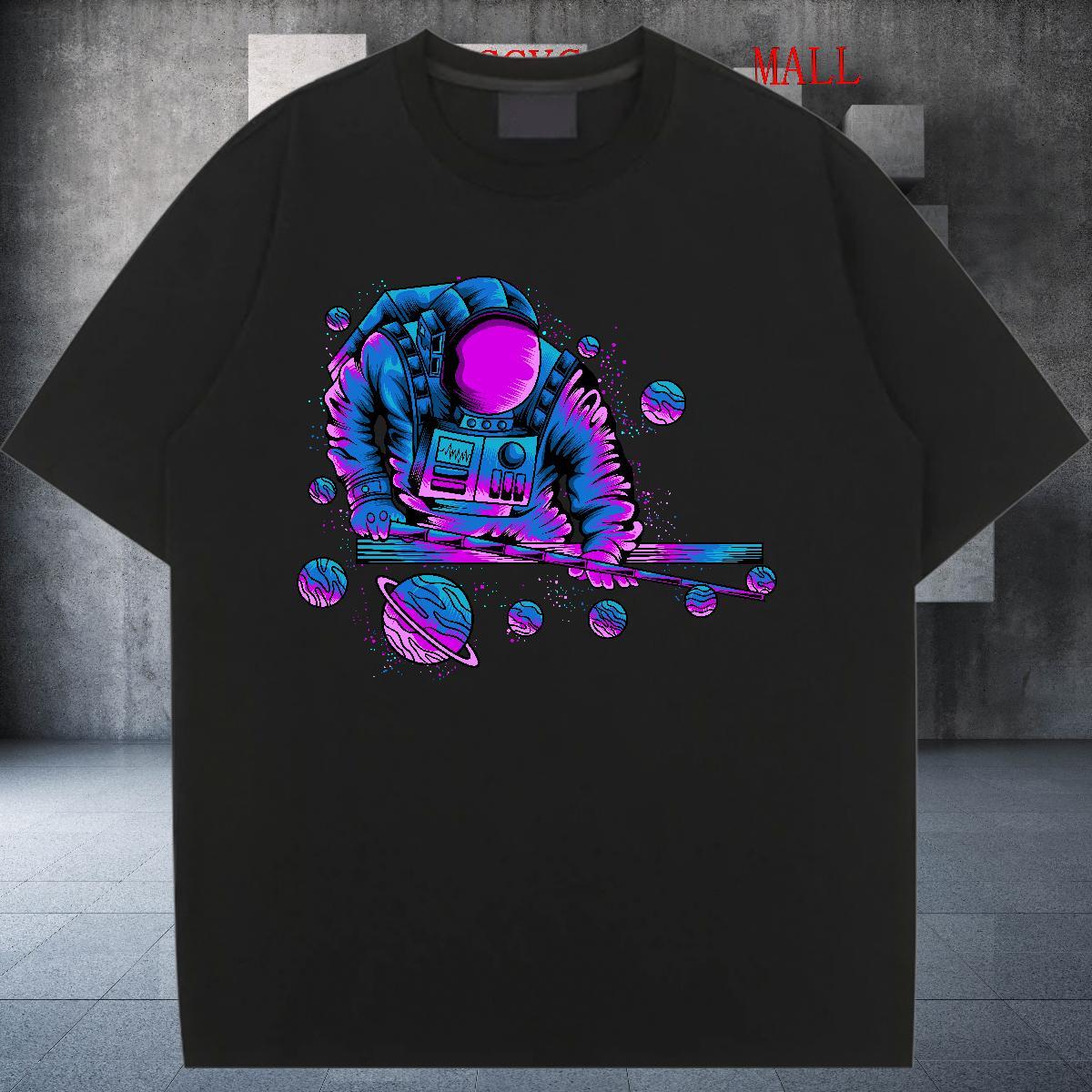 Brand Tshirt for Man Woman 100% Cotton 230g cosmonaut Casual Daily Wear Woman T Shirts Breathable Short Sleeve Black Oversized Tee Shirt