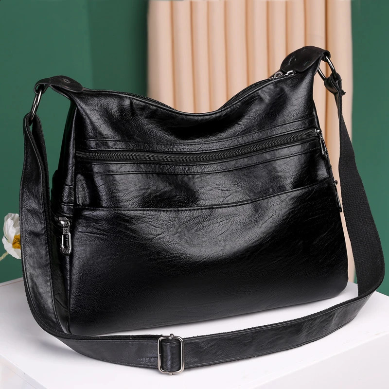 Soft PU Leather Women er Ladies Handbag Purses y Female Shoulder New Bag Large Capacity Crossbody Bags Sac 240823