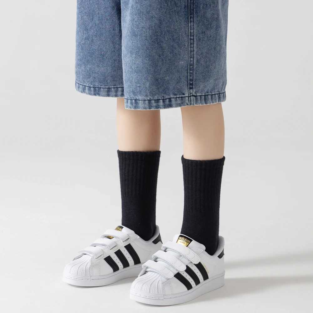 5 Pairs 100% Cotton Children Long Tube Socks Girls Boys Baby Autumn Winter Warm White Black Student Sports Socks for 1-12 Year X2503221