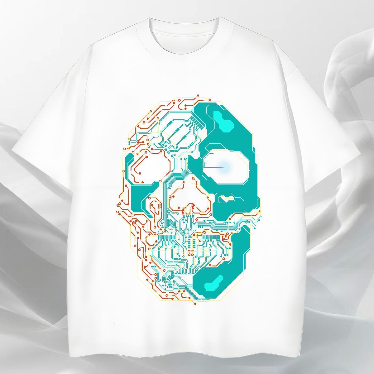 Designer T-Shirts for Men 100% Cotton 230g skull Daily Wear Custom Cartoon Short Sleeve Soft Men Tshirts New Arrival Polos